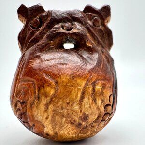 Chinese Antique Boxwood Carved Buddhism Wooden Statue 1.25"